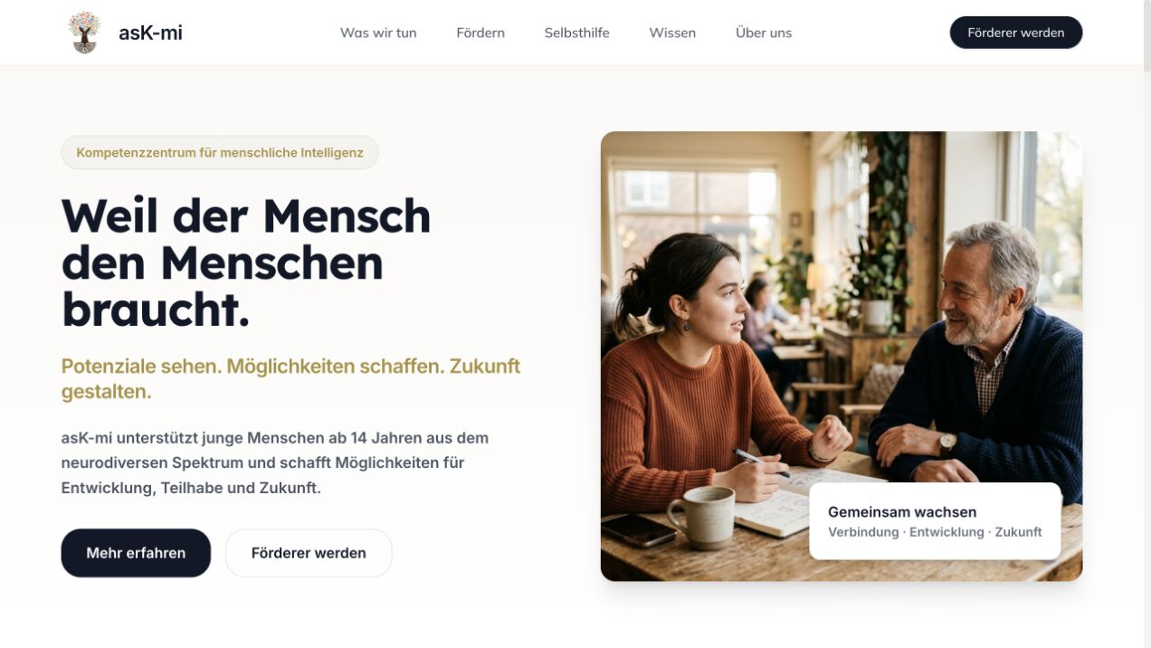 Aufnahme der Webseite asK-mi