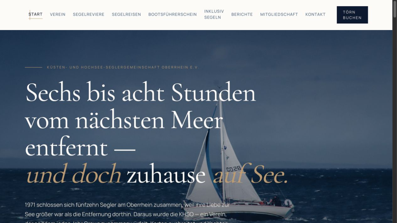 Aufnahme der Webseite KHSO e.V.